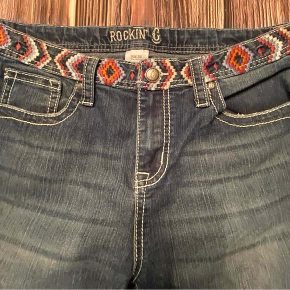 rockin c Denim - Rockin C Aztec waistband western jeans 30. Great used condition. Hems are fine.